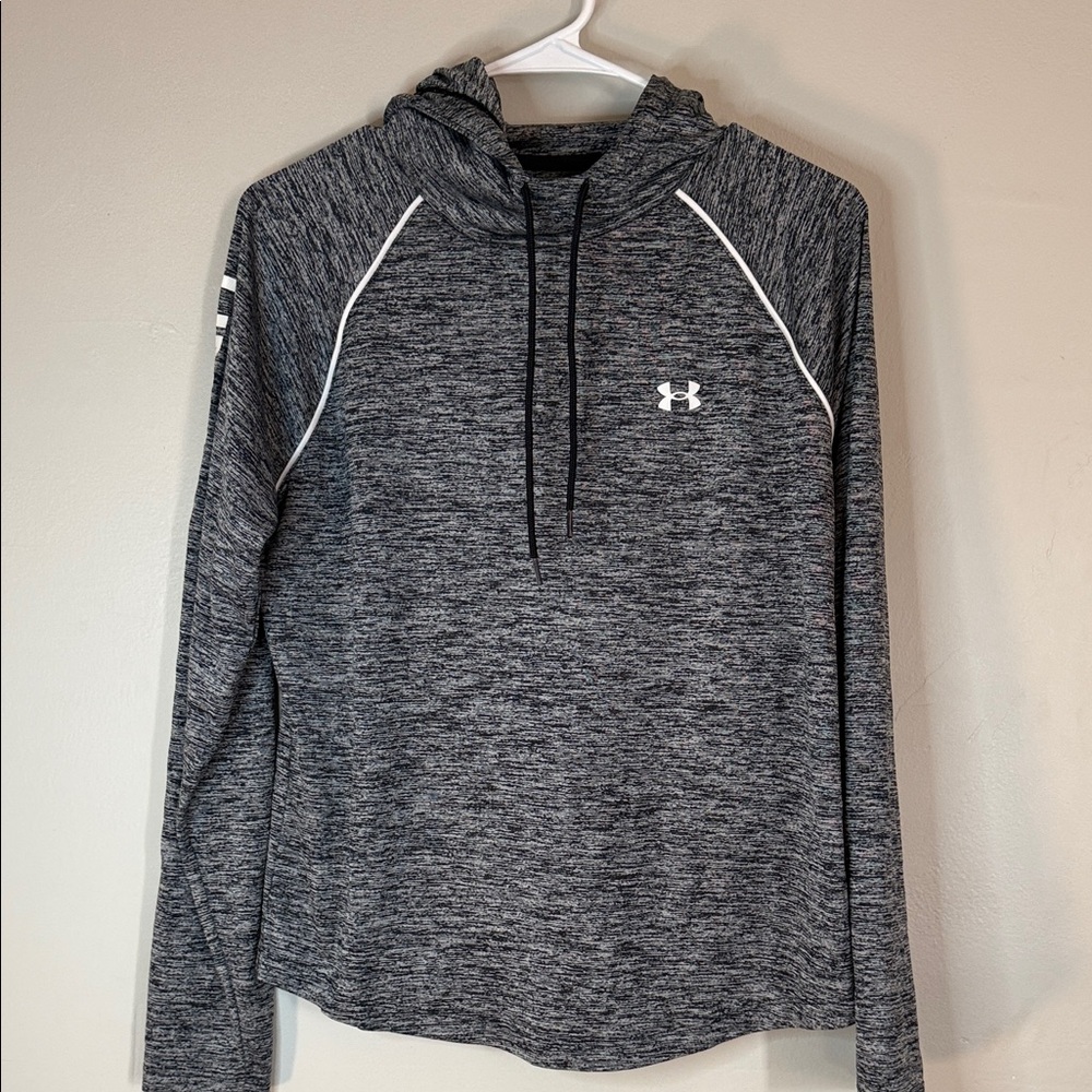 Under Armour HeatGear Hoodie Long Sleeve Pullover Gray Large Loose Fit - Size L